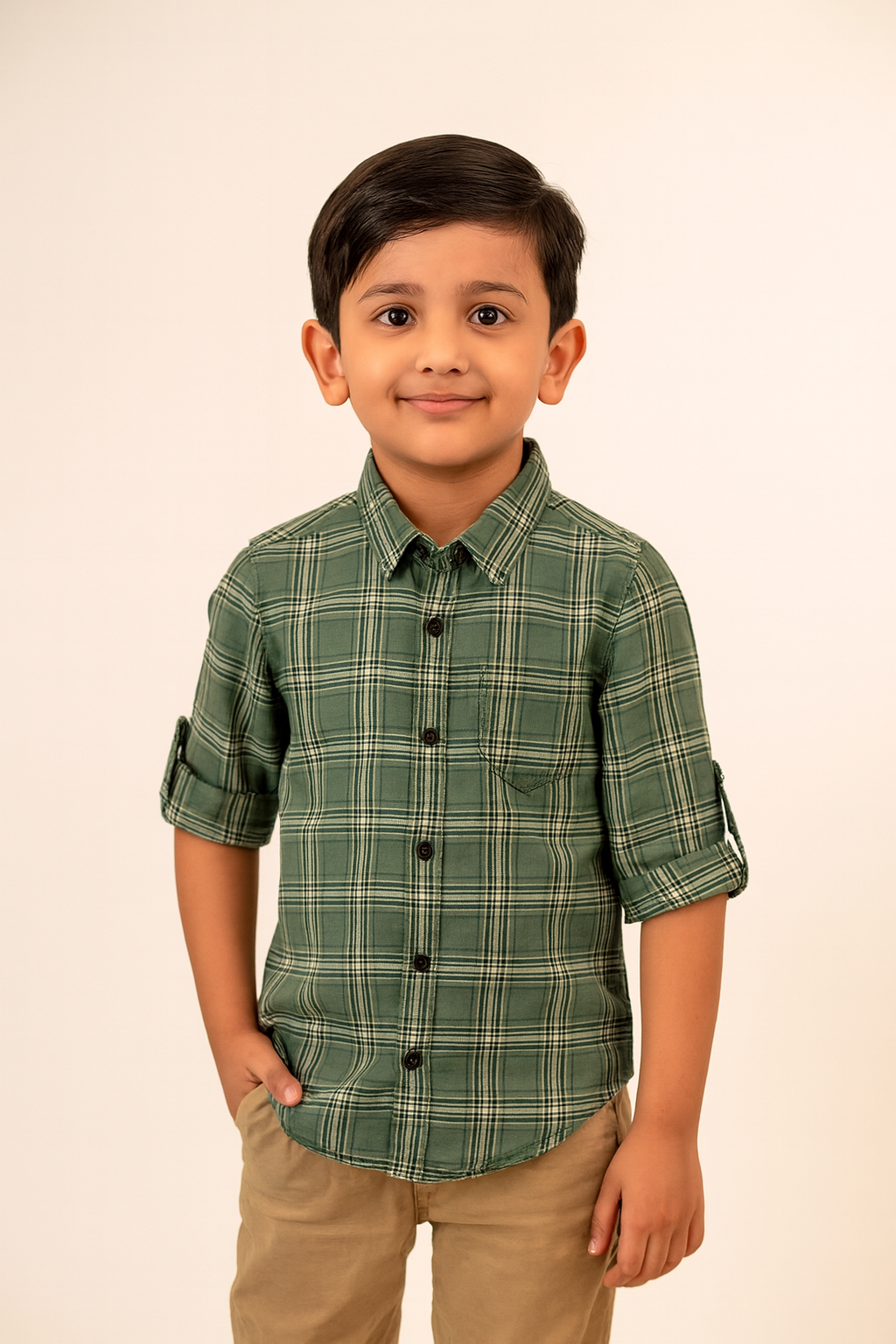 Kids Green Checks shirt ST190