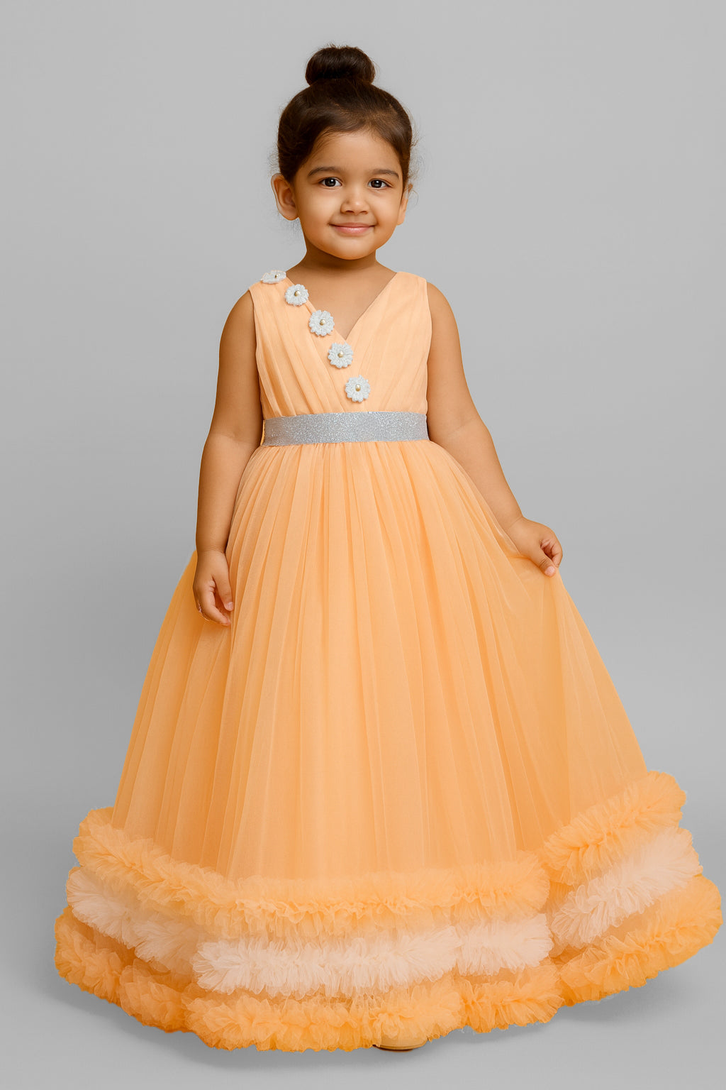 Prince N Princess  Peach Kids Party Gown BG039