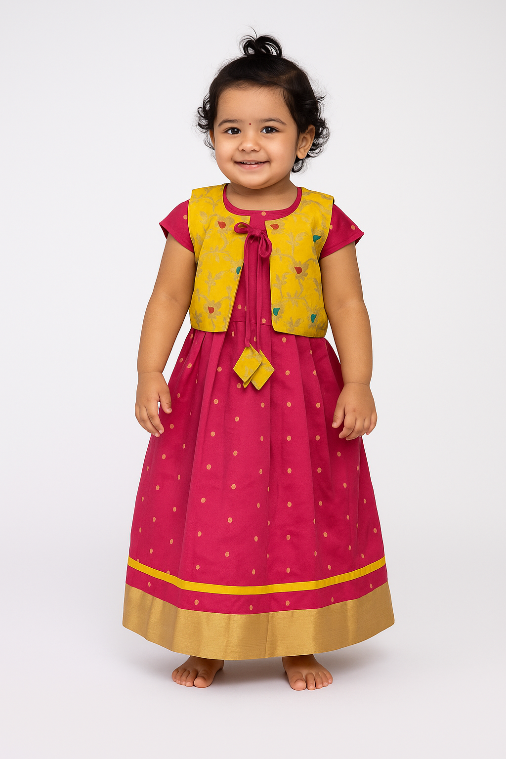 Kids Pink Traditional Gown PG567