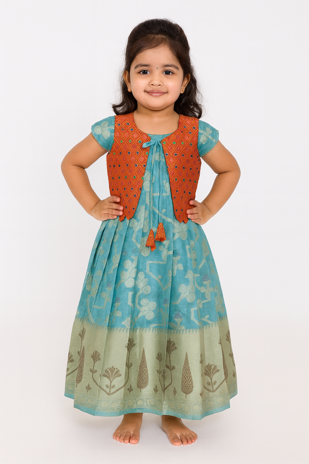 Traditional Blue Red Coat Gown PG504