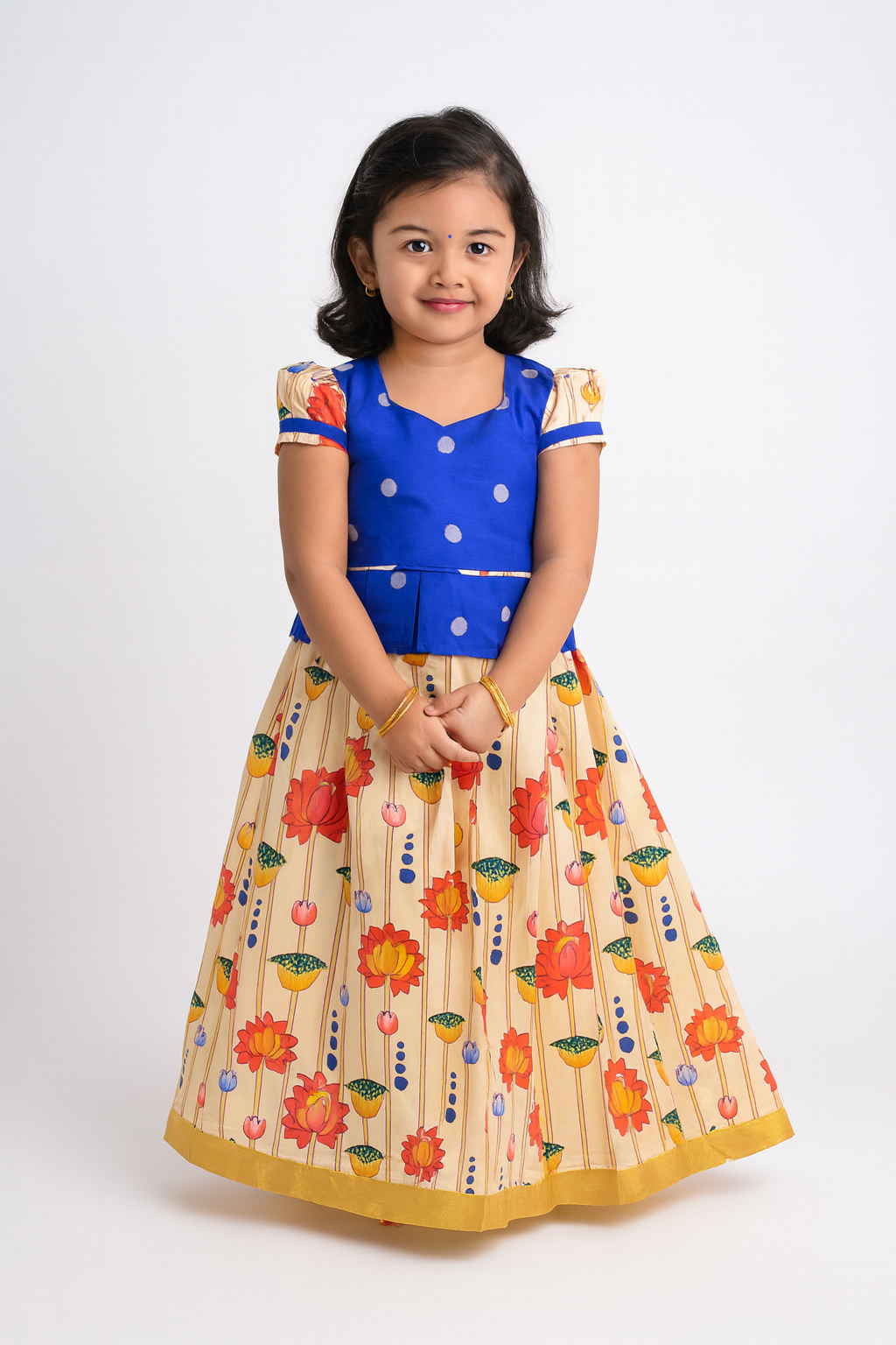 Kids Blue Festival Wear Pattu Pavadai PPP1429