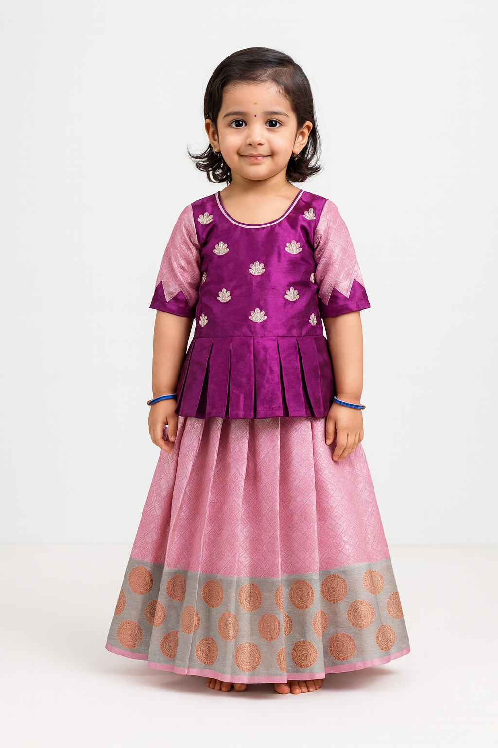 Prince N Princess Lavender AARI Work pattu Pavadai PPP1359