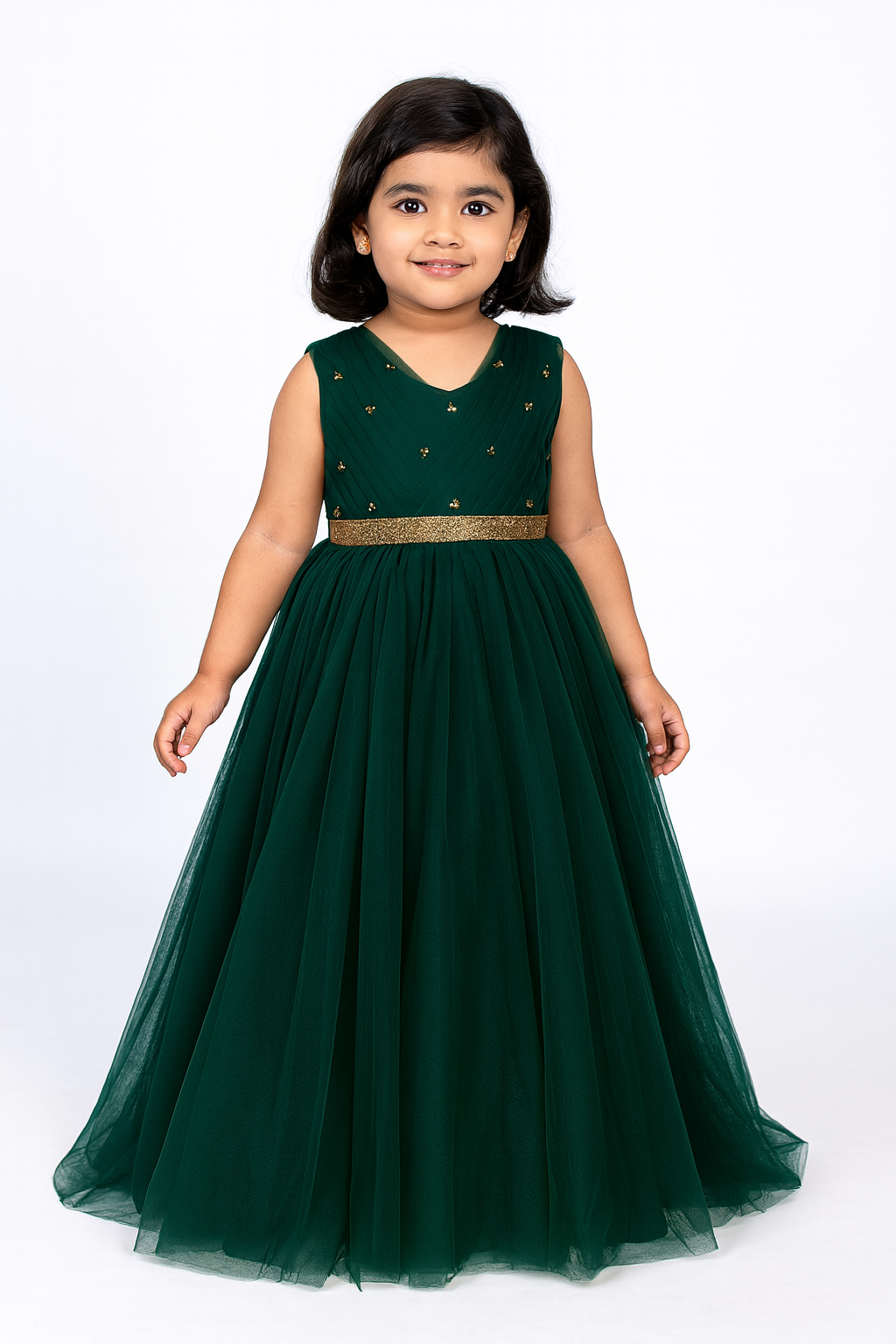Kids Green Birthday Frock  PG468