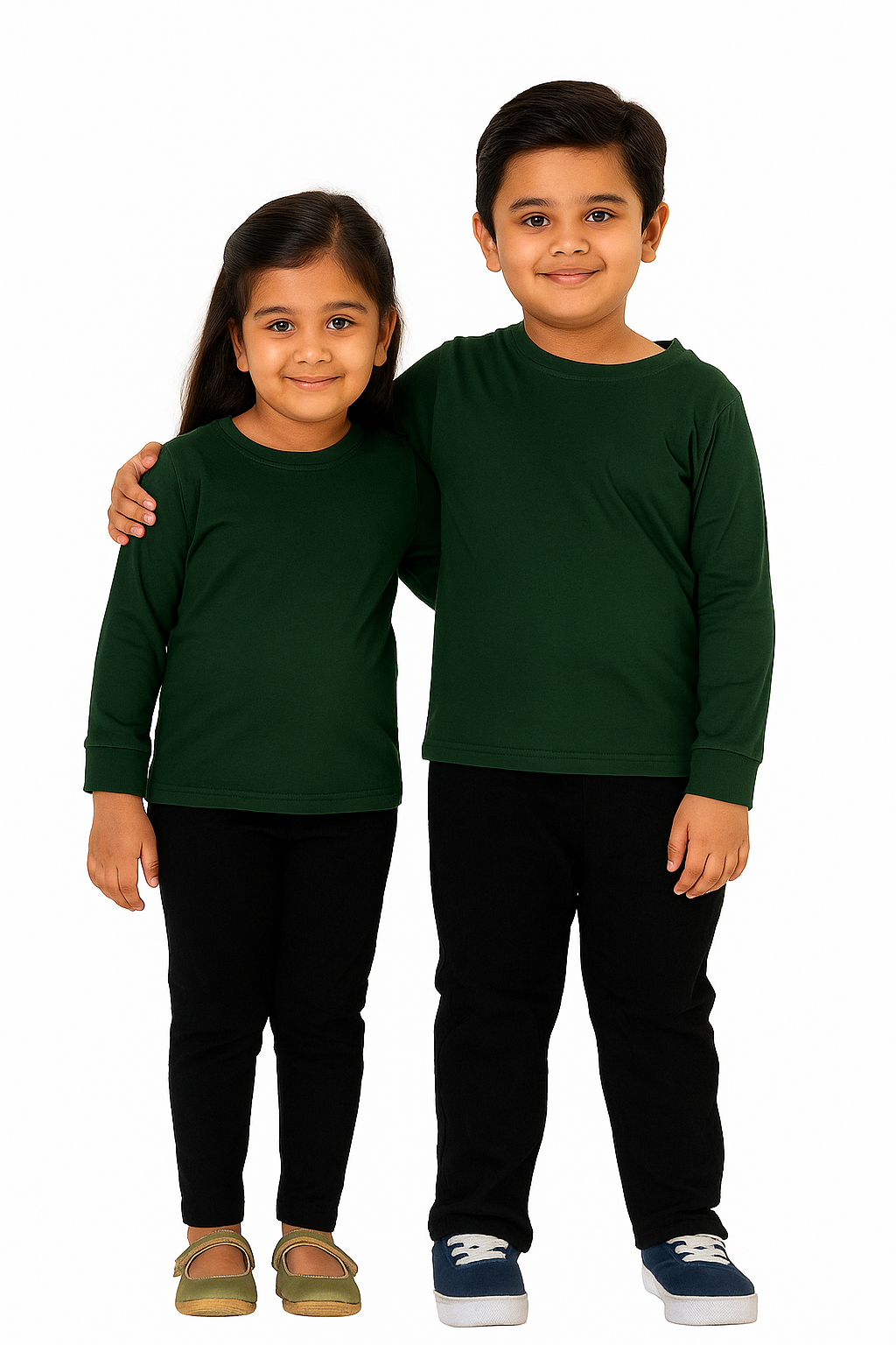 Plain T-Shirts Full Sleeve (Dark Green) KTS07