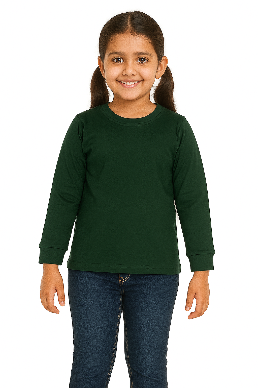 Plain T-Shirts Full Sleeve (Dark Green) KTS07