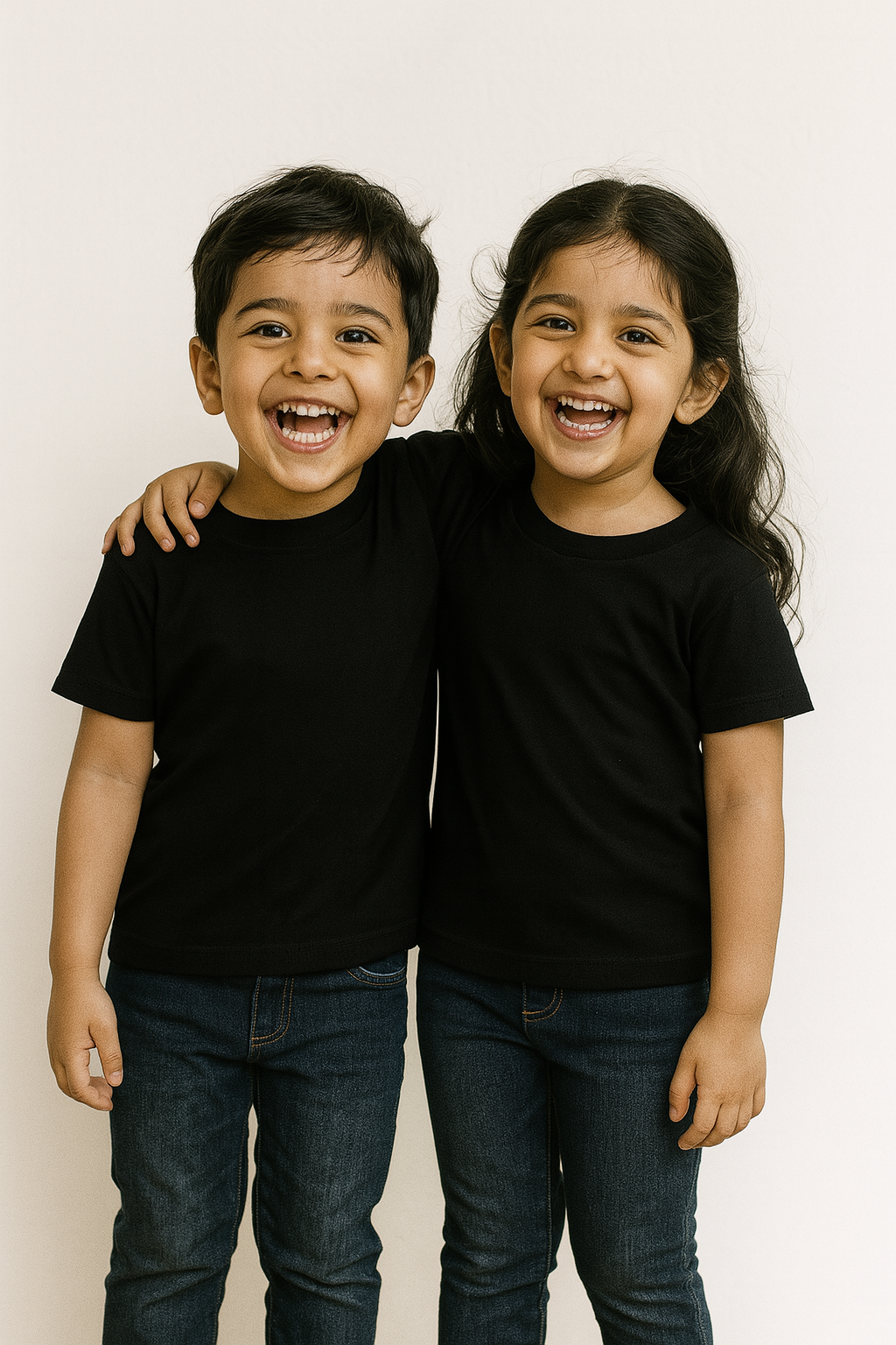 Plain T-Shirts Half Sleeve (Black) KTS051