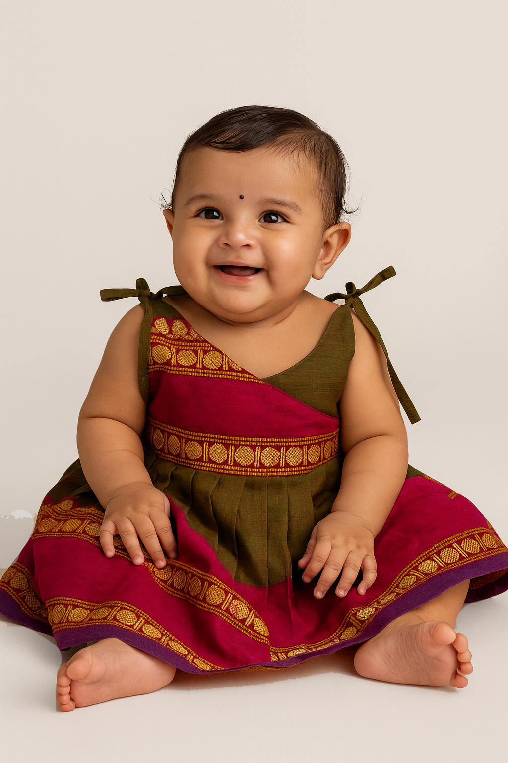 New born Chettinad Cotton Frock LF1415