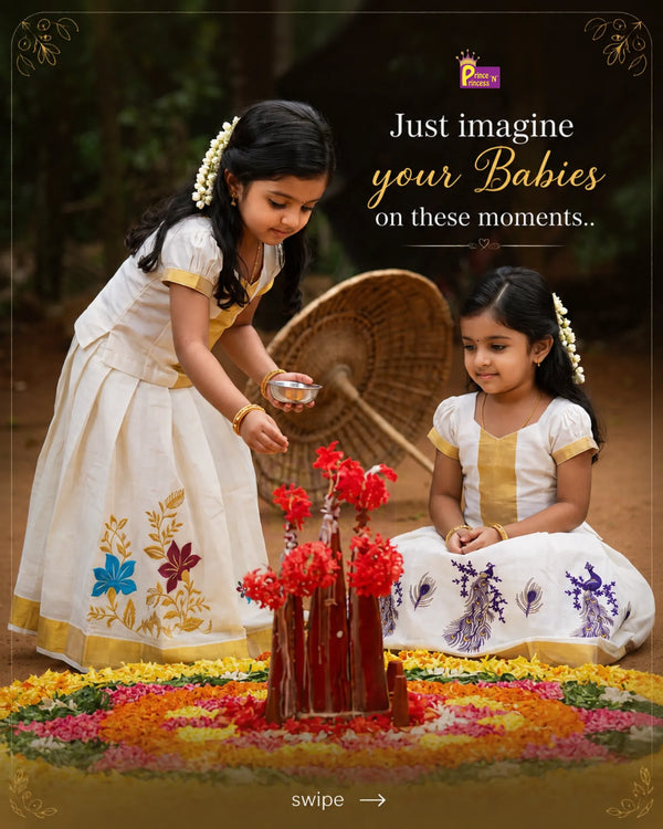 Onam New Launch | 3-in-1 Newborn Pattu Frock..