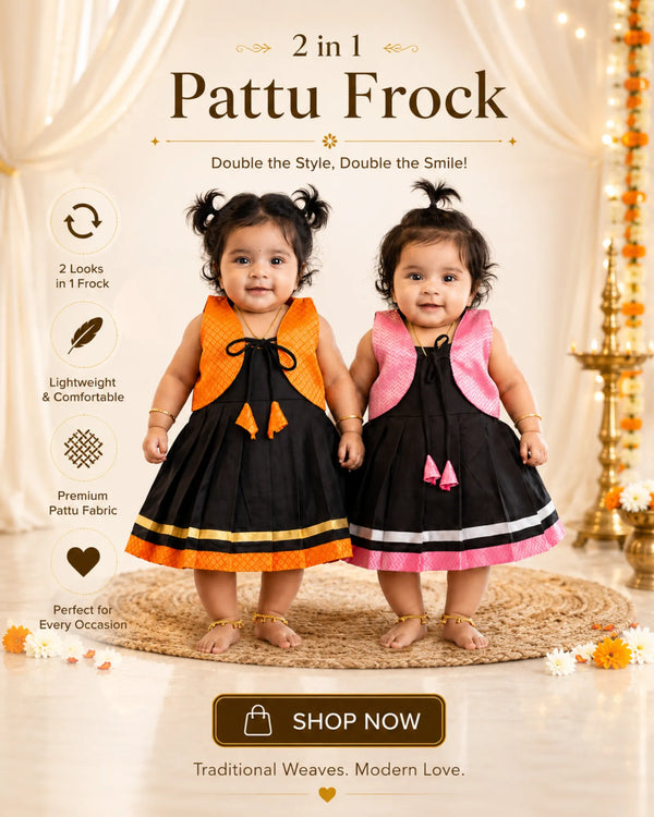 Newborn Baby Girl Black 2-in-1 Coat Pattu Frock – Pink Chevron Naming Dress LF2015