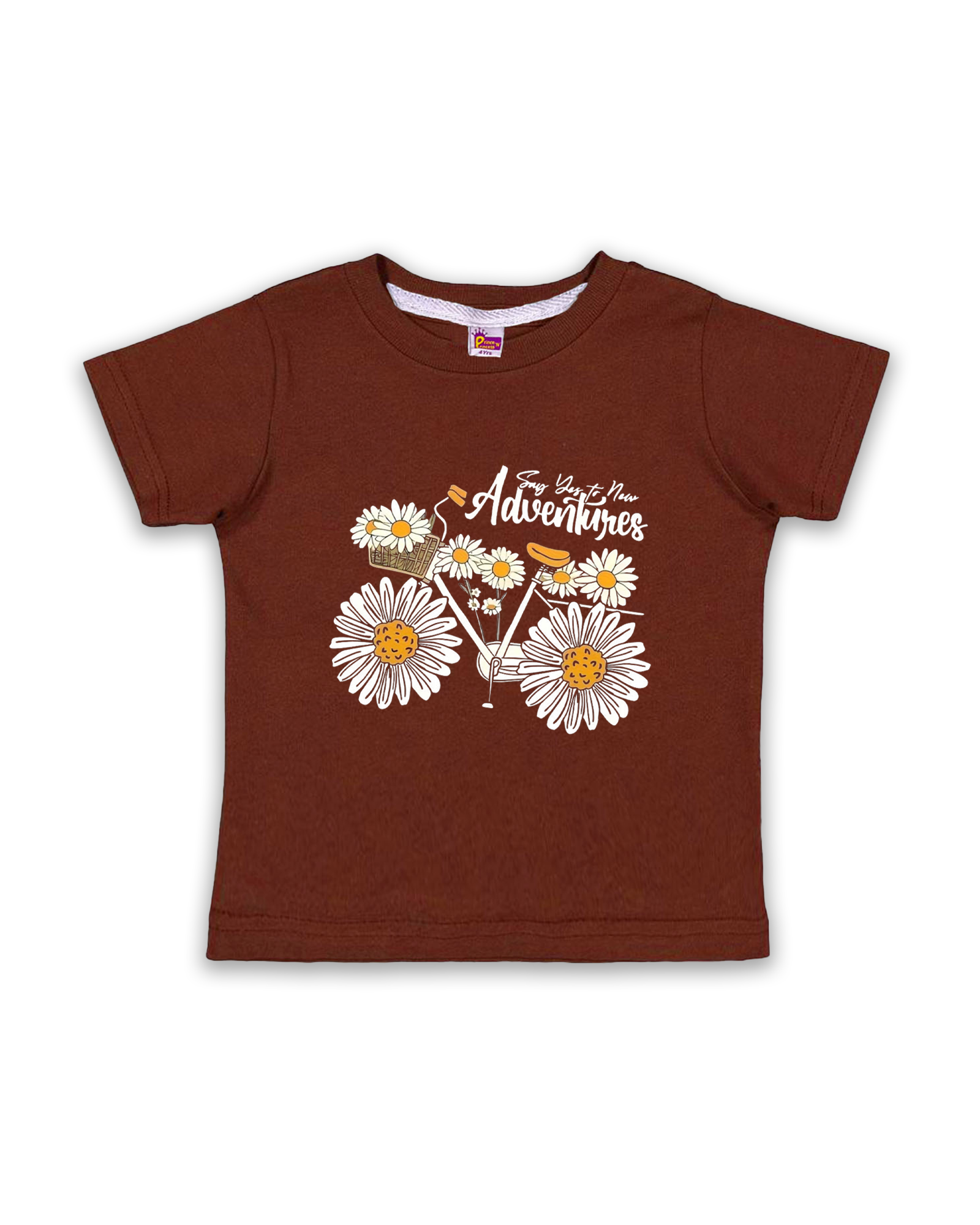 Girls T-Shirts Half Sleeve (ChocoBrown) FTS0162