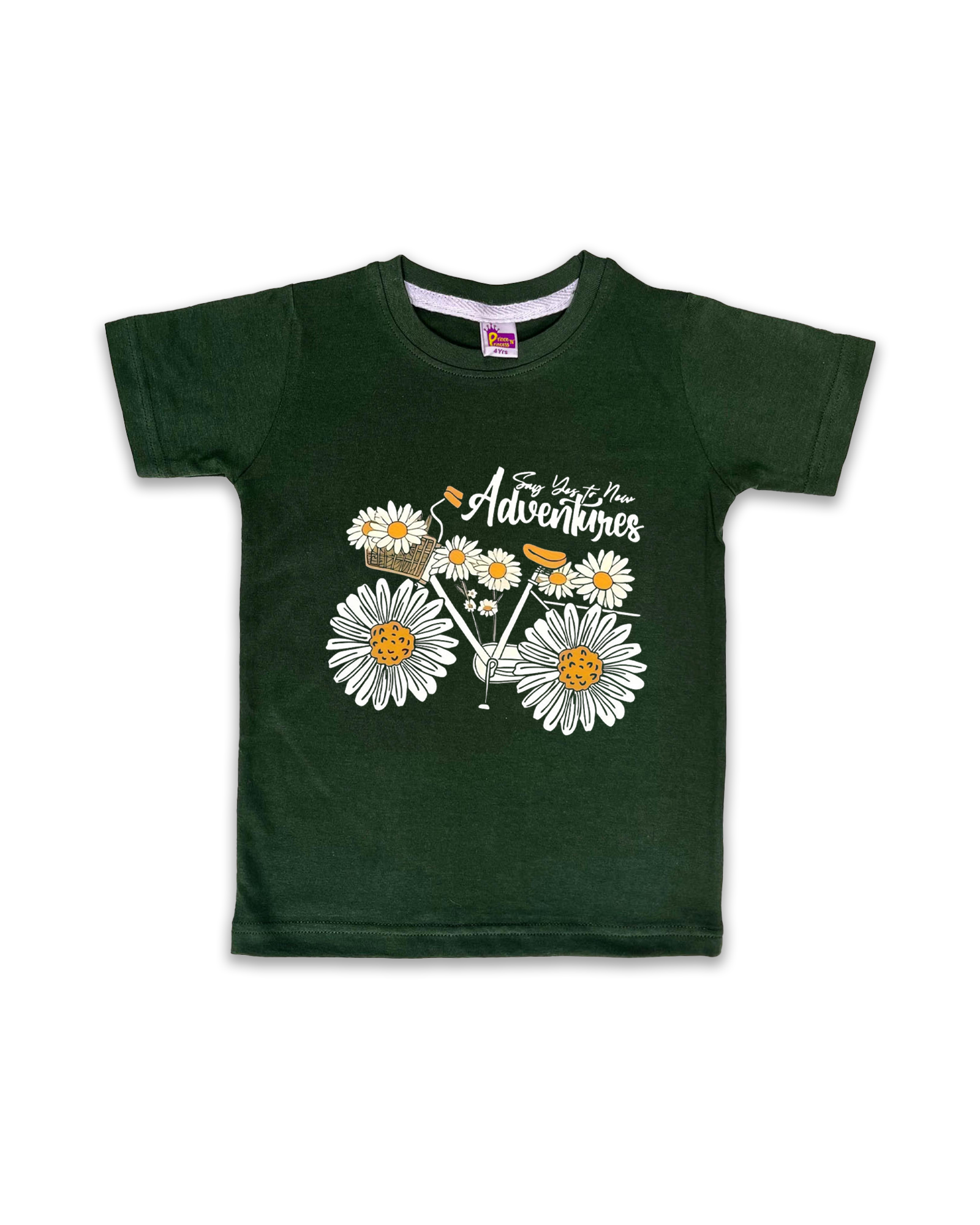 Girls T-Shirts Half Sleeve (DarkGreen) FTS0163