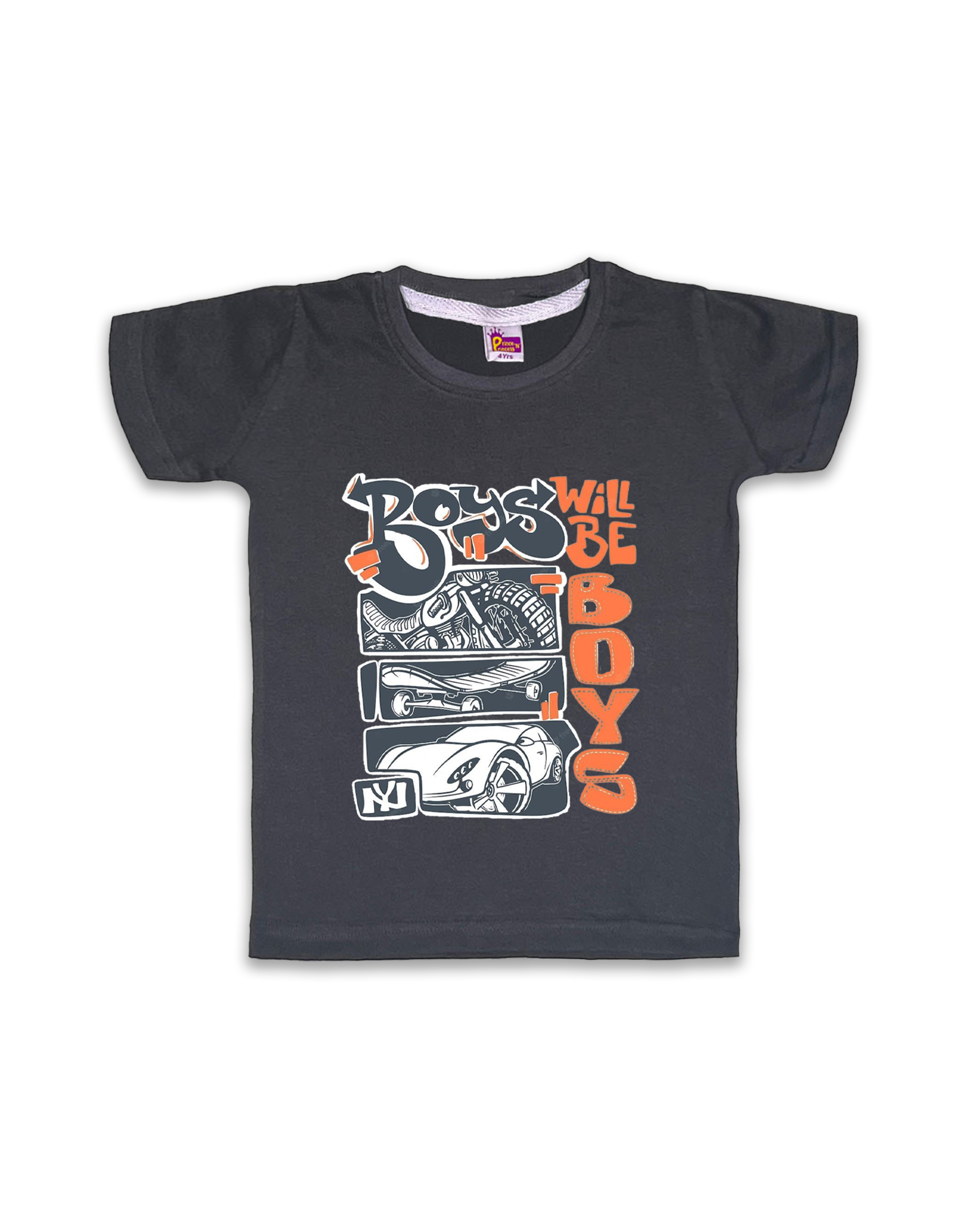 Boys T-Shirts Half Sleeve (DarkGrey) FTS049