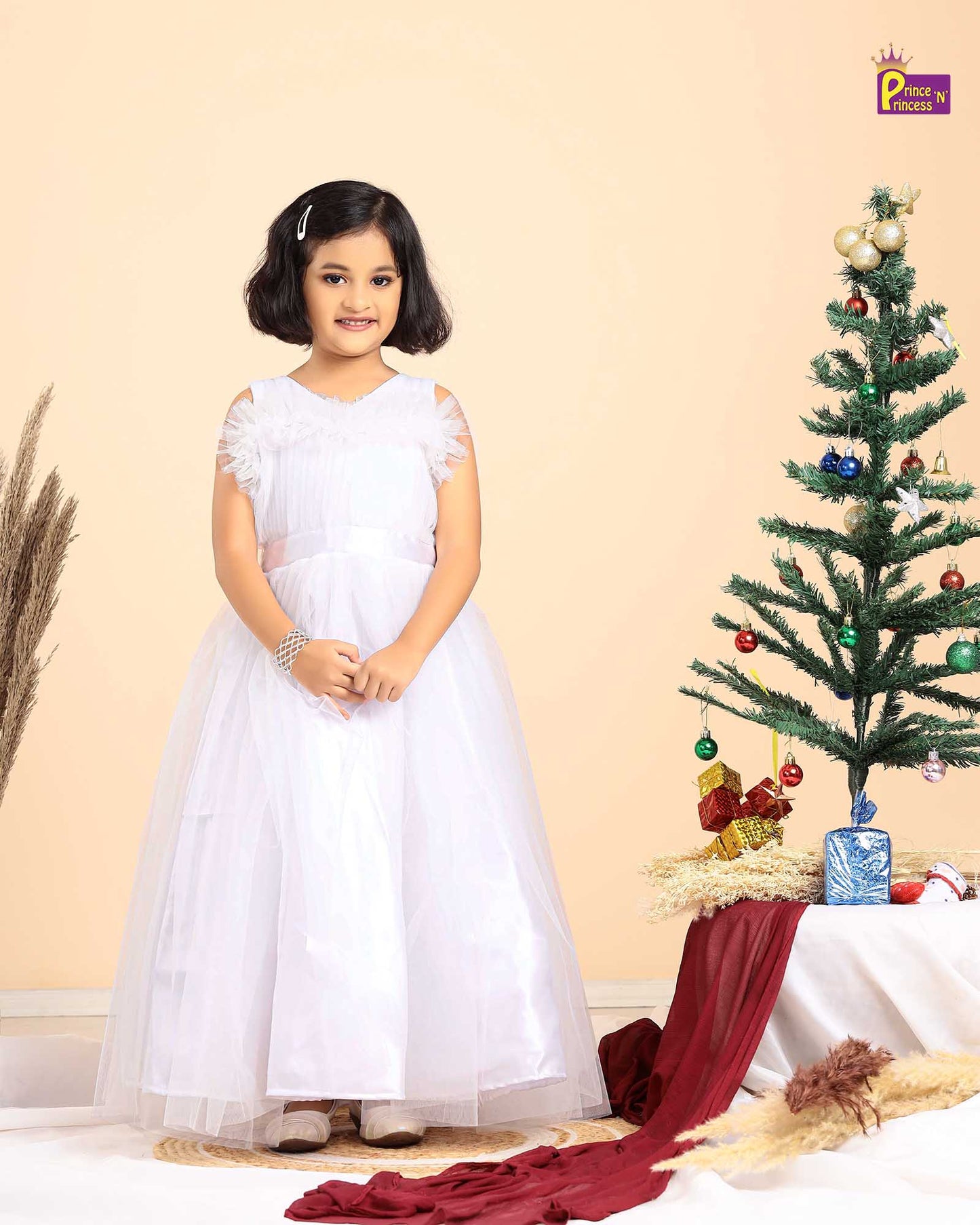 White Kids Birthday Frock LDF364