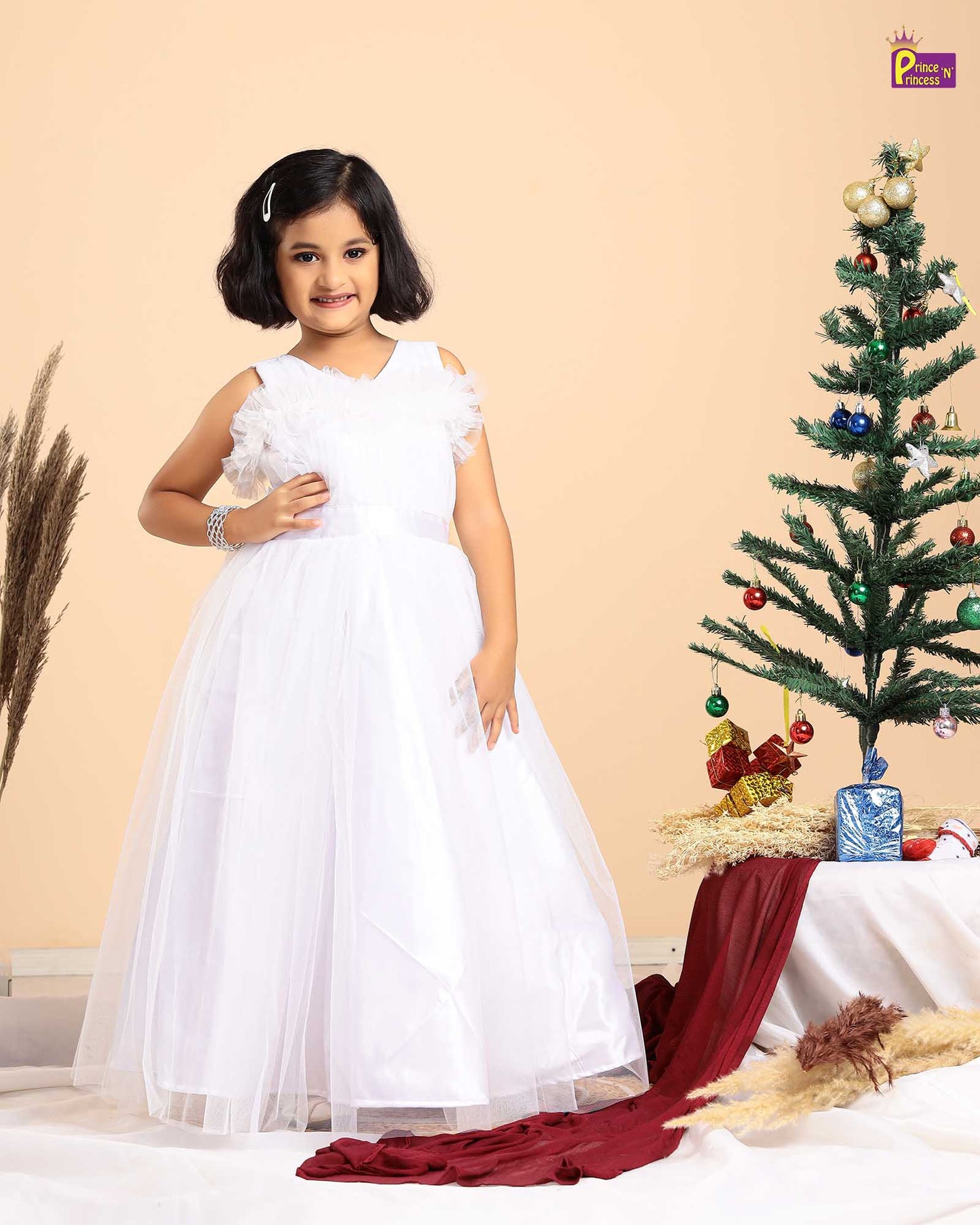 White Kids Birthday Frock LDF364