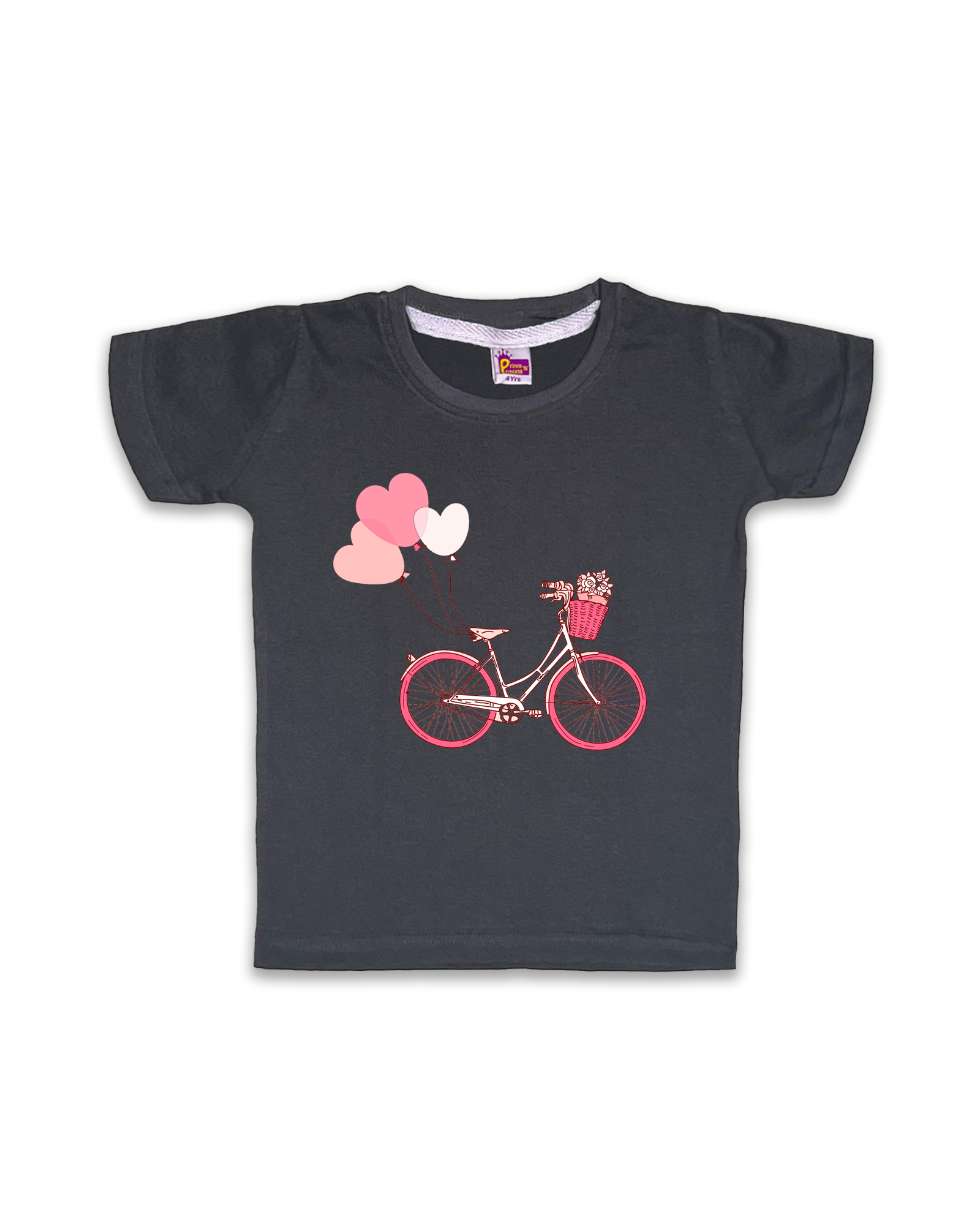 Girls T-Shirts Half Sleeve (Dark Grey) FTS062