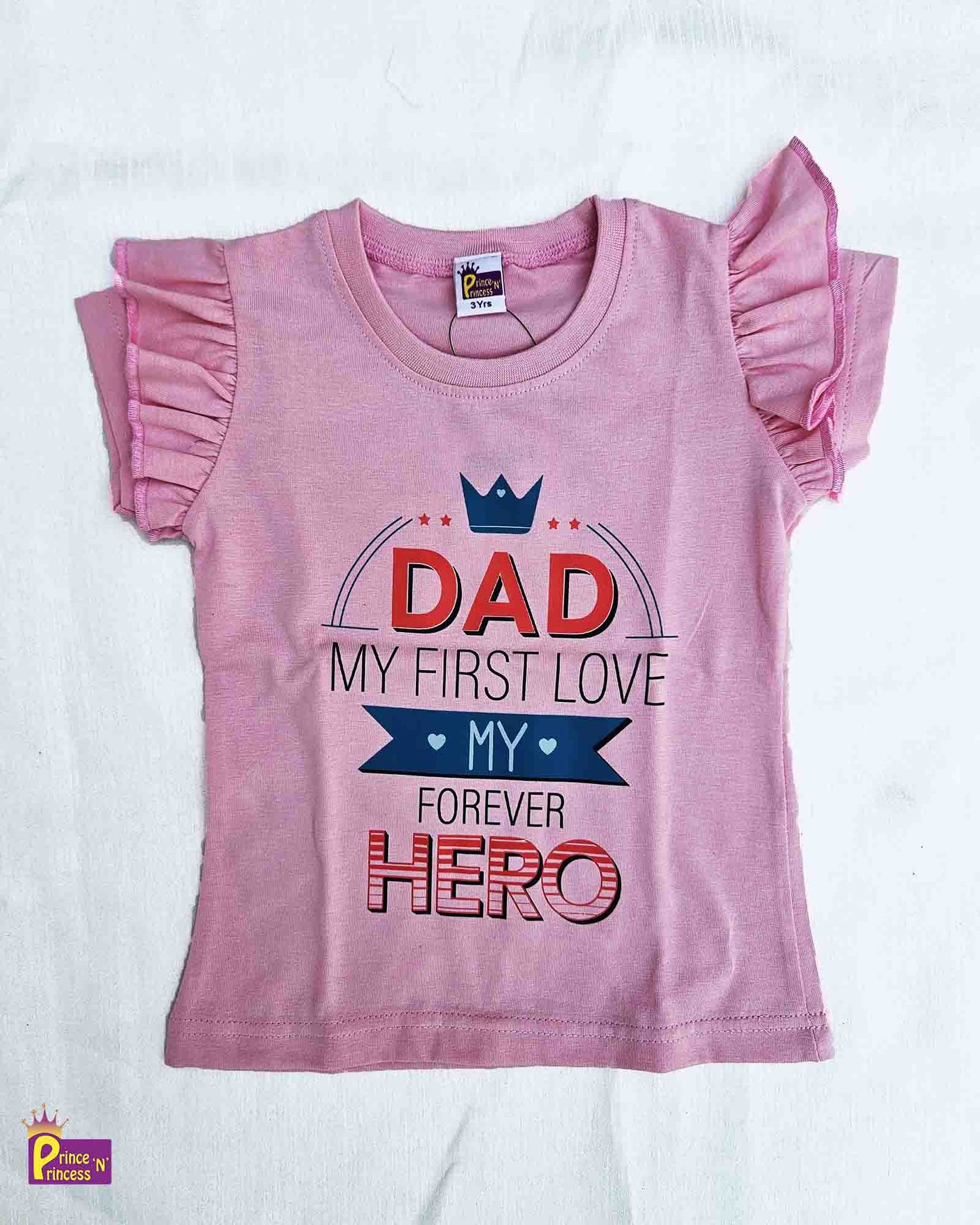 Girls Printed Baby Pink TShirt GTS038 Prince N Princess