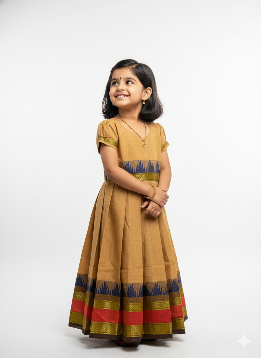 Kids Sandal Chettinad Cotton Gown PG620