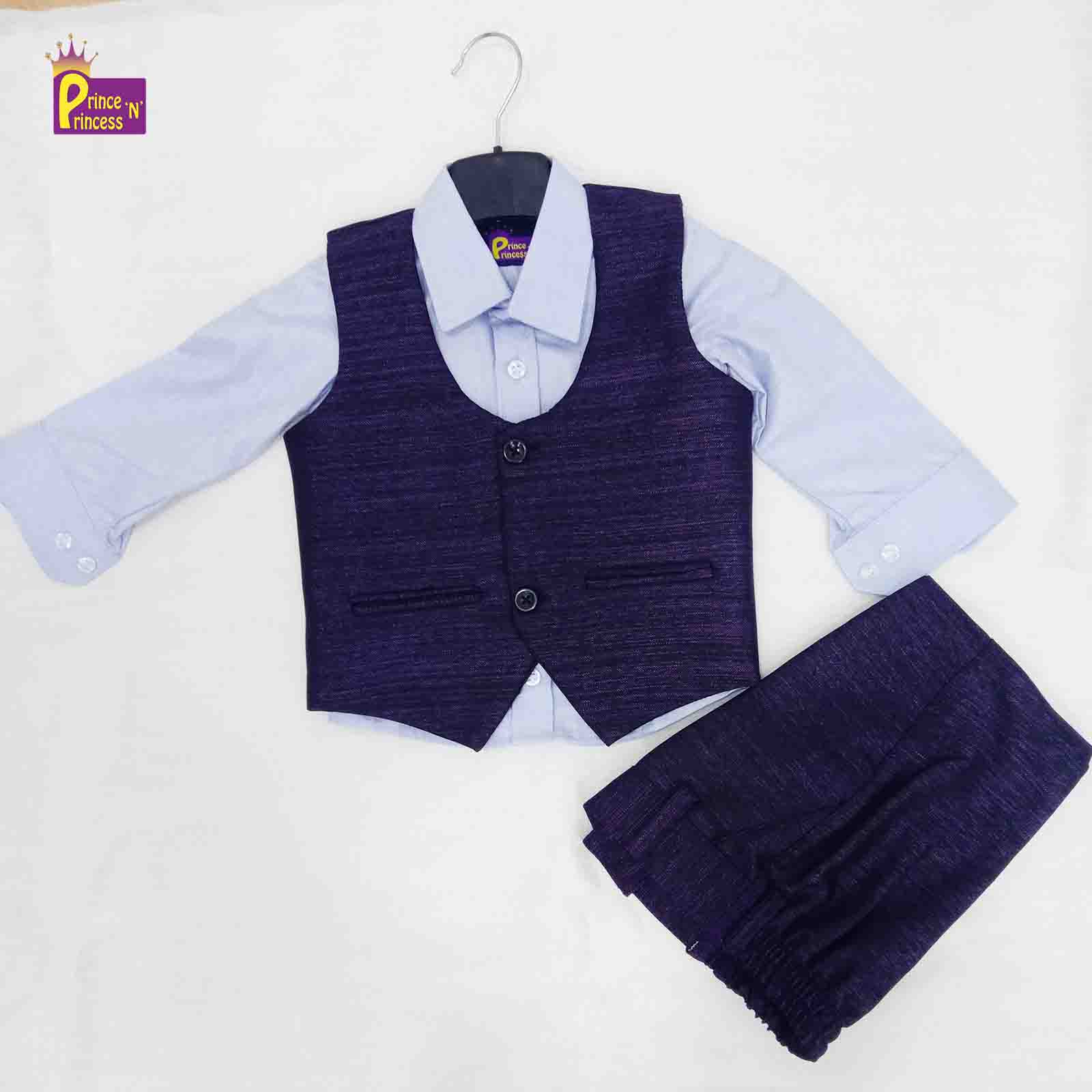 Boys Blue Blazer, Overcoat, tie And and KB011 Prince N Princess