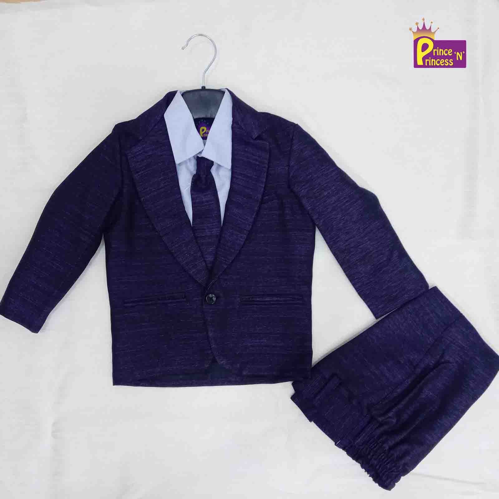 Boys Blue Blazer, Overcoat, tie And and KB011 Prince N Princess