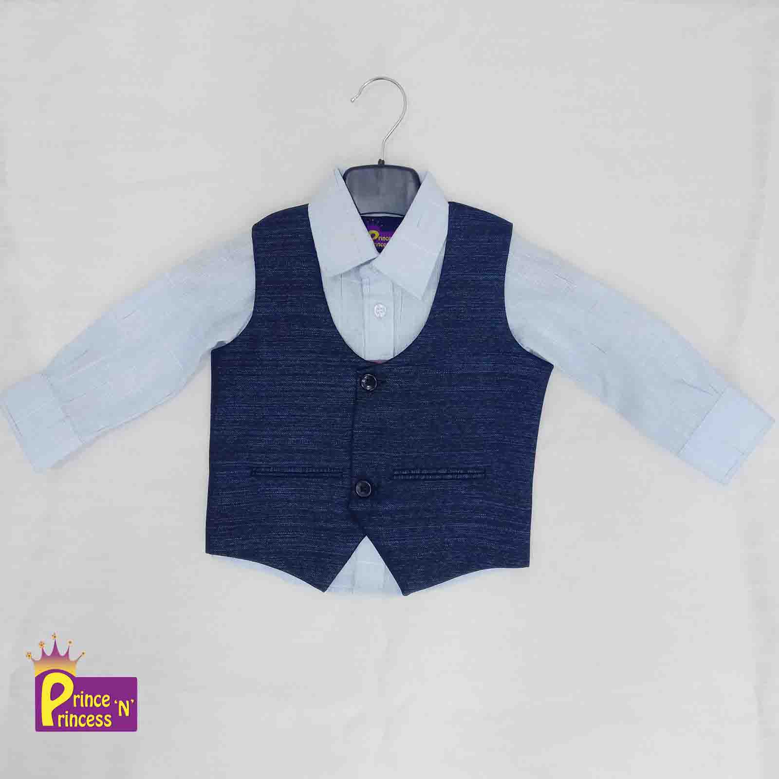 Boys Blue Blazer, Overcoat, tie And and KB012 Prince N Princess