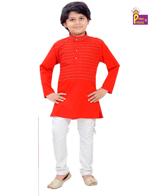 Boys Red Kurta Pajama KP008