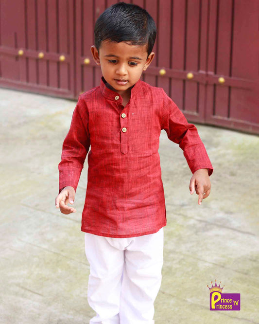 Boys Maroon  Kurta Pajama KP046