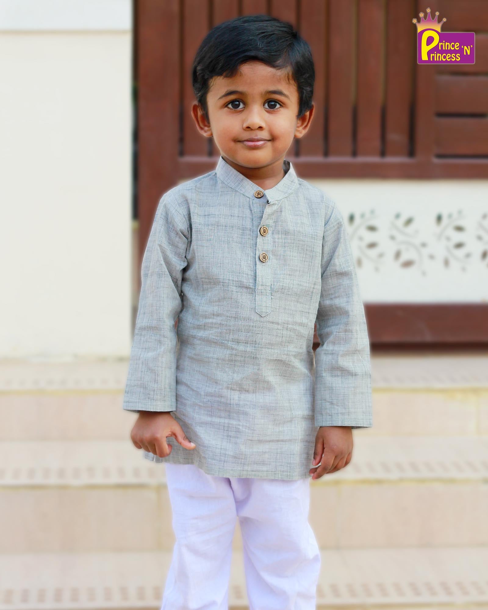 Boys Grey Kurta Pajama KP052