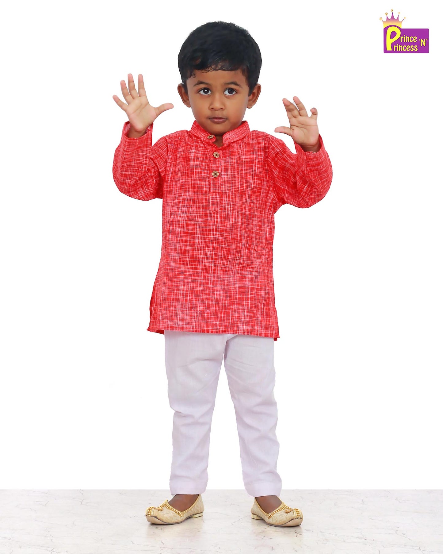 Boys Red  Kurta Pajama KP058