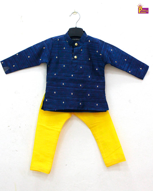 Boys Blue Yellow Kurta Pajama KP084