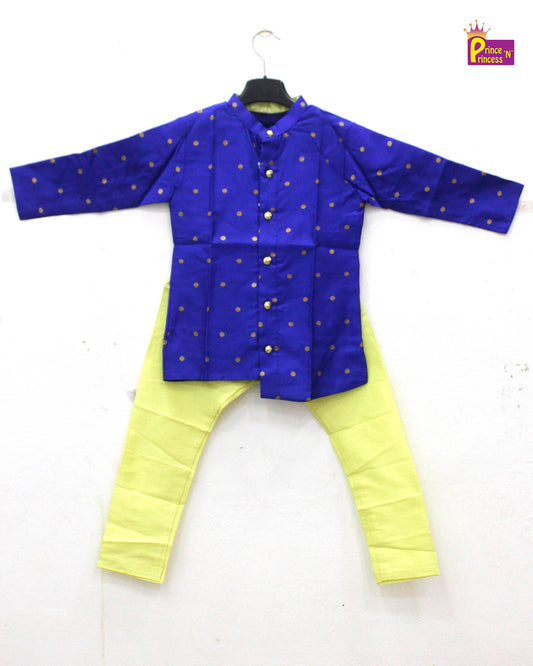 Boys Blue Yellow Kurta Pajama KP085