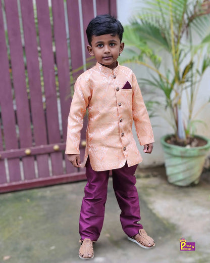 Boys Orange whine  Silk Kurta Pajama KP104 Prince N Princess