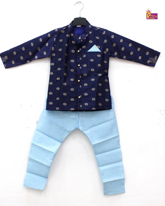 Boys Navy Blue Kurta Pajama KP124