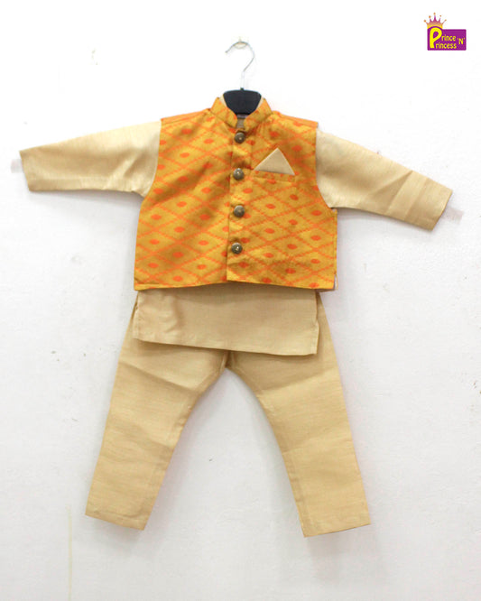 Boys Orange Overcoat Sherwani KP170