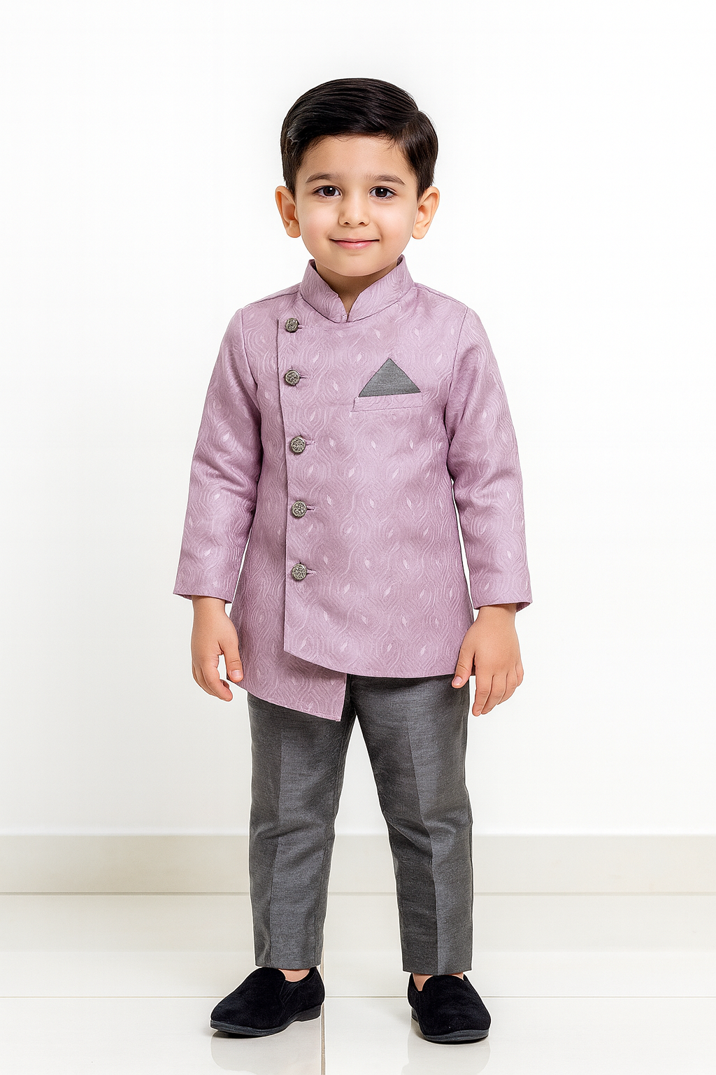 Boys Lavender with Grey Kurta Pajama KP185
