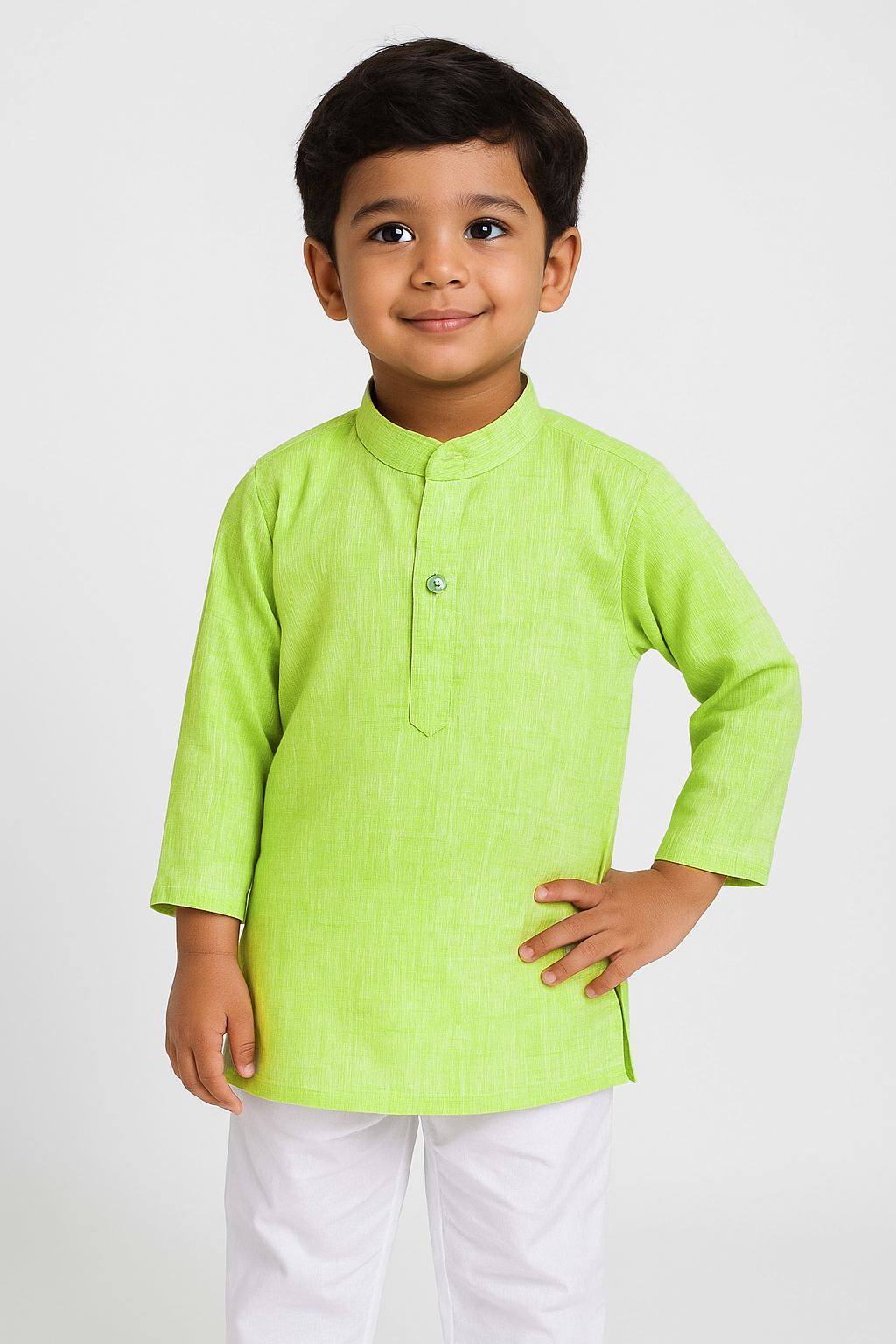 Boys Green Linen Cotton Kurta Pajama KP187