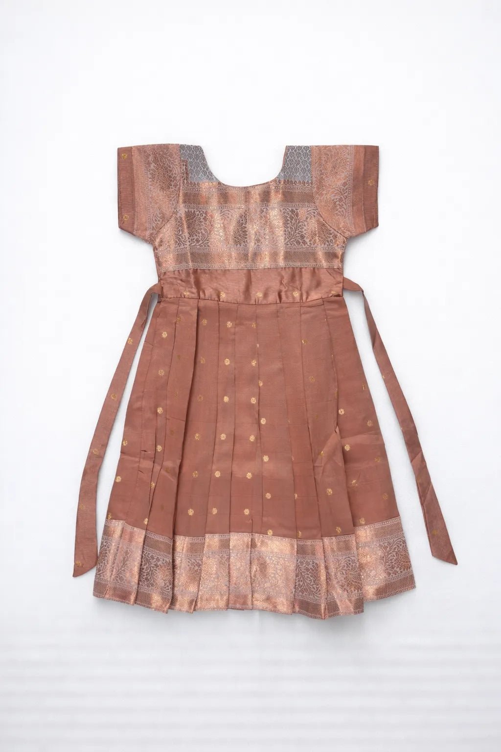 Kids Traditional Banarasi Long Gown Copper PG555 - Prince N Princess