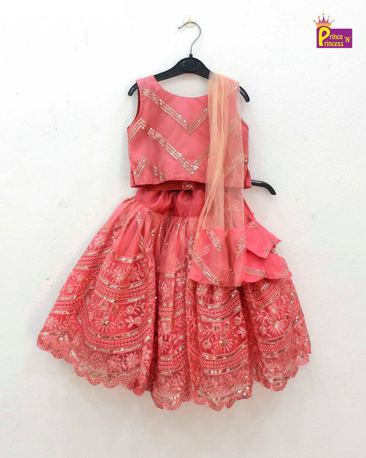 Orange Sequence  ethnic Lehenga Choli LC136