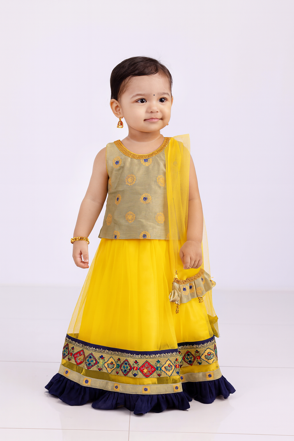 Kids Yellow Lehenga Choli LC100