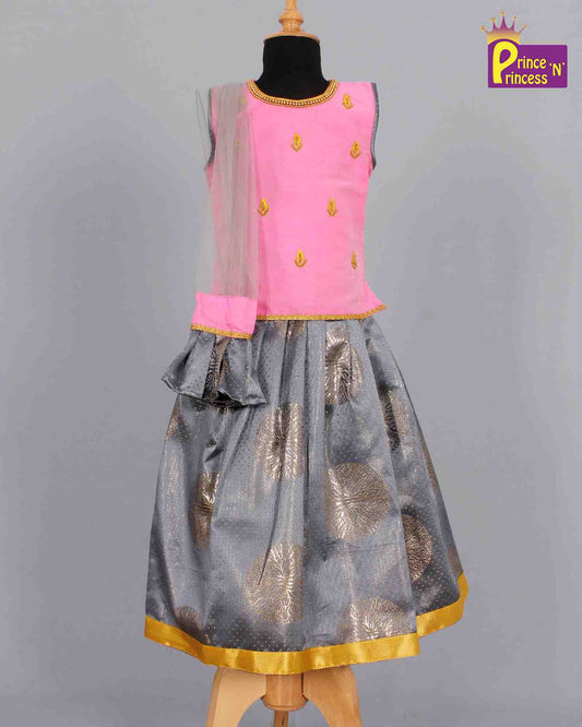 Kids Trending Grey Pink Lehenga Choli LC231