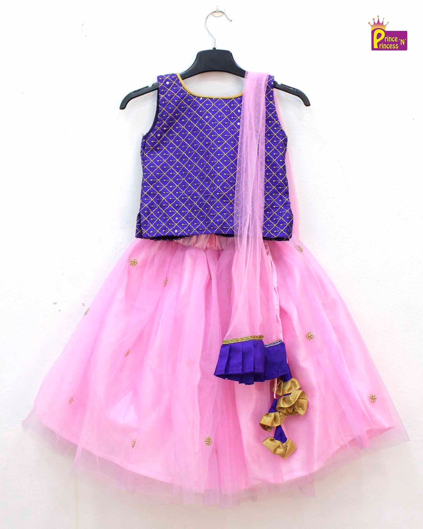 Kids Purple and pink  Embroidery net Lehenga Choli LC156