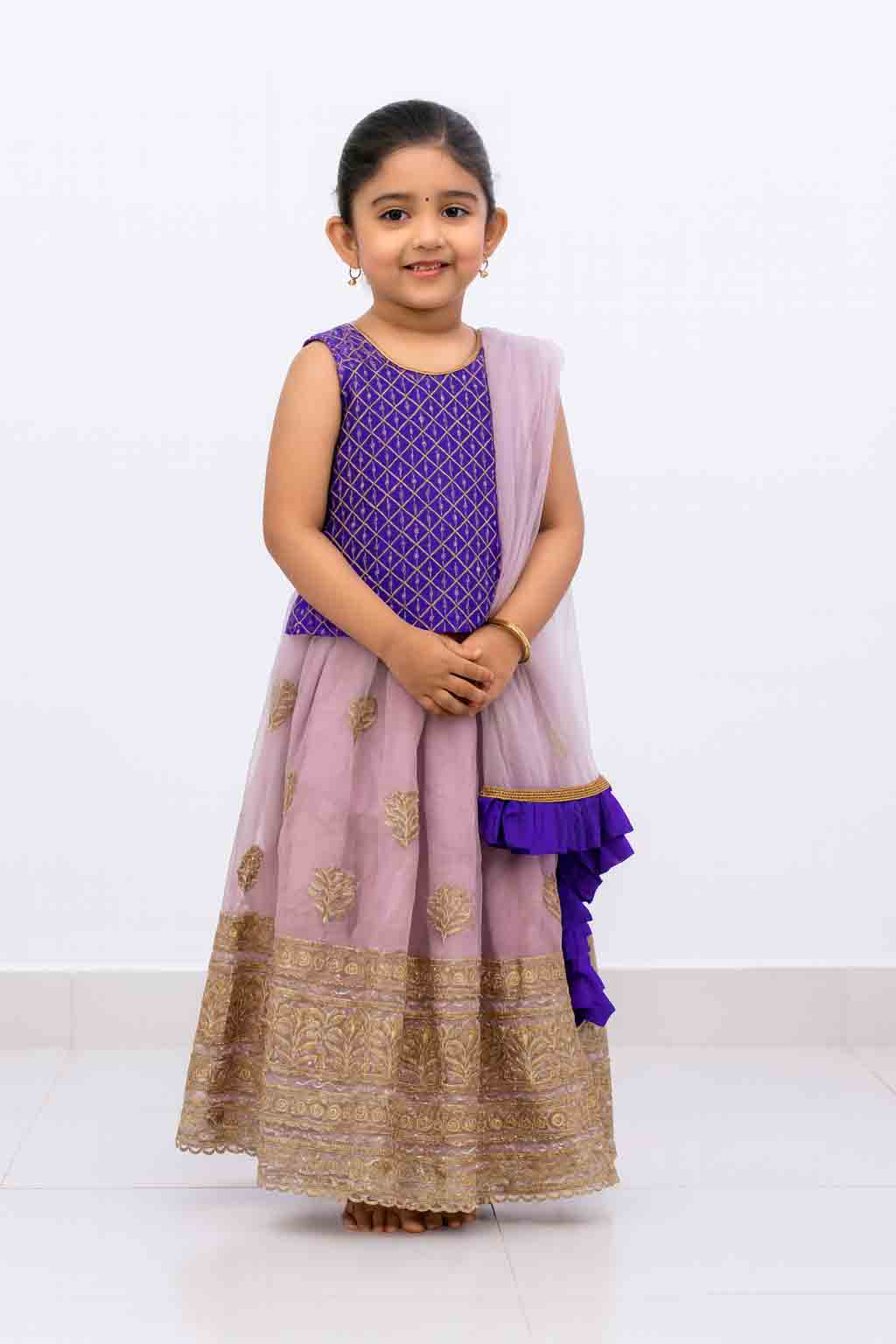 Kids Purple  Sequence Embroidery Lehenga Choli LC176