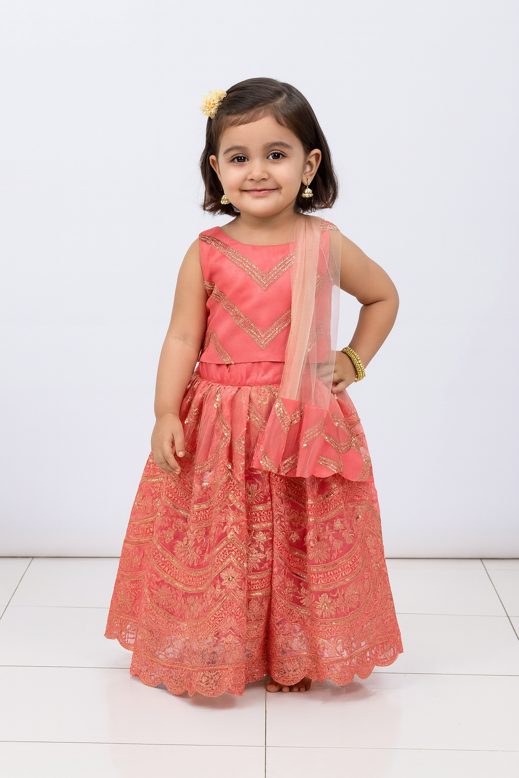 Orange Sequence  ethnic Lehenga Choli LC176