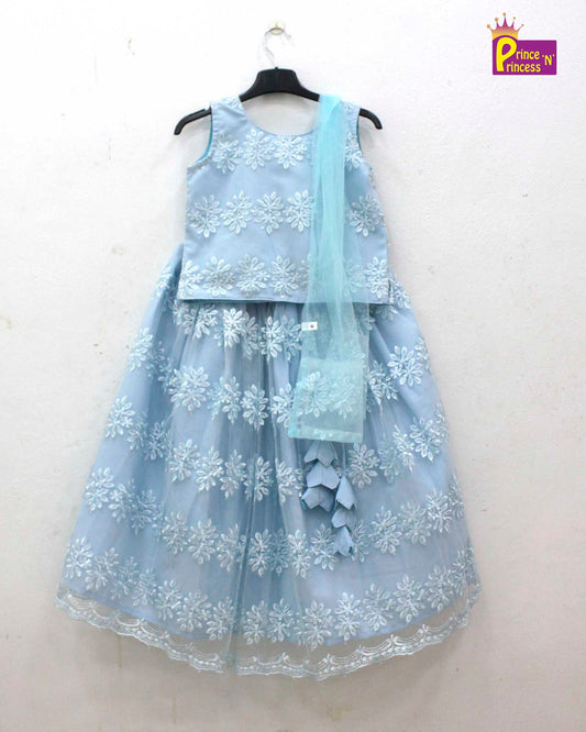 Kids Skyblue embroidery  ethnic Lehenga Choli LC196