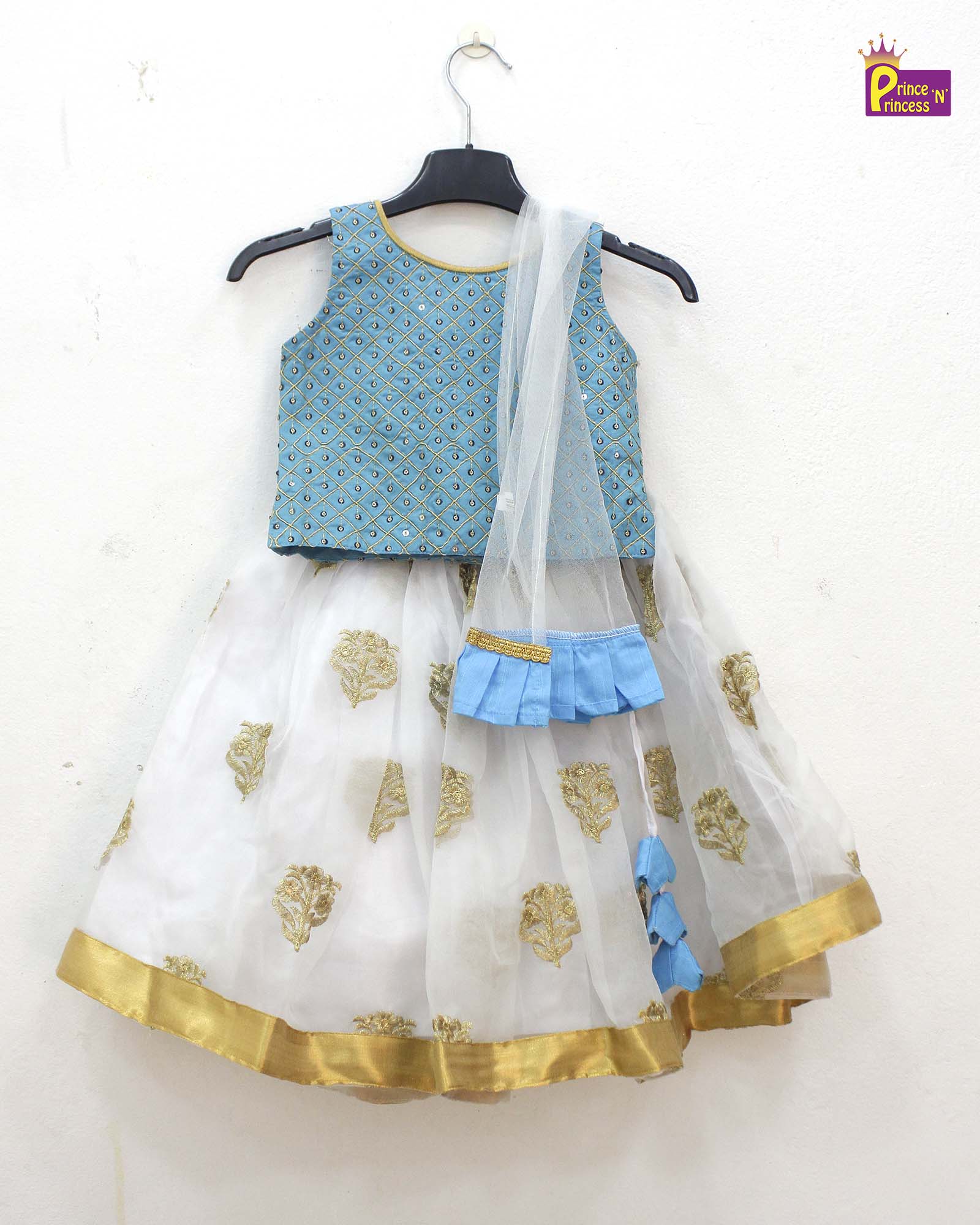 Blue White Sequence Embroidery tops Lehenga Choli LC216