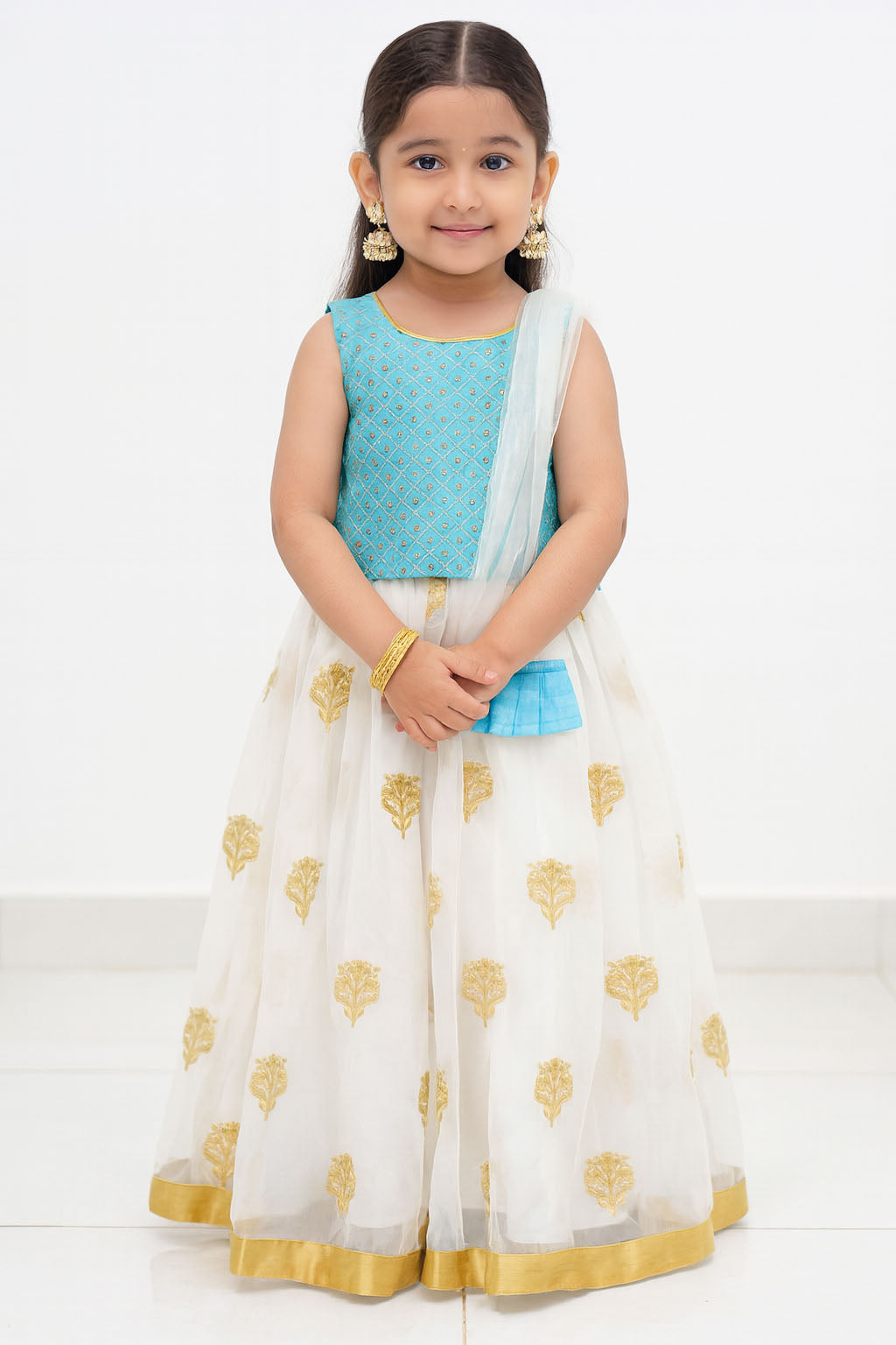 Blue White Sequence Embroidery tops Lehenga Choli LC216