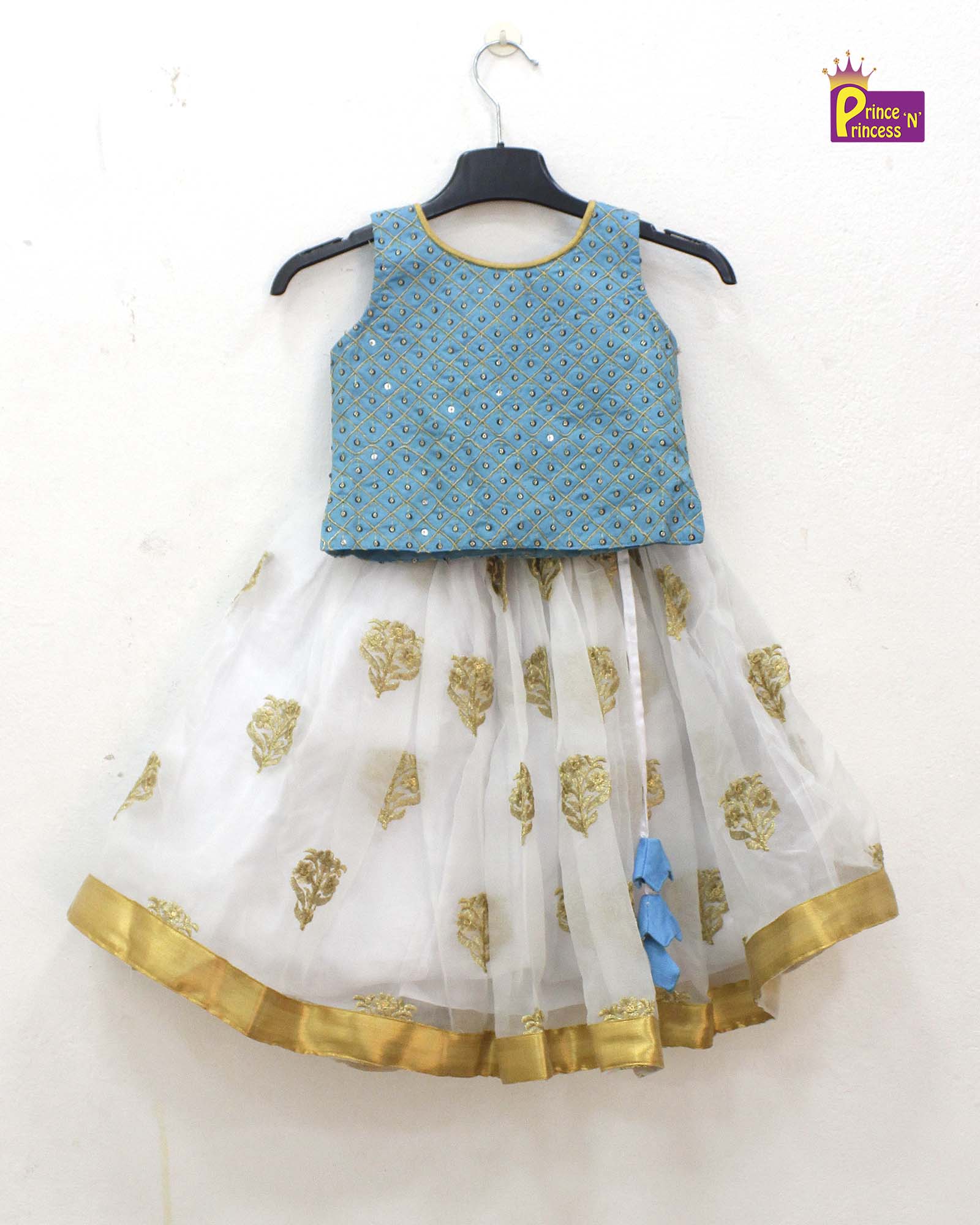 Blue White Sequence Embroidery tops Lehenga Choli LC216