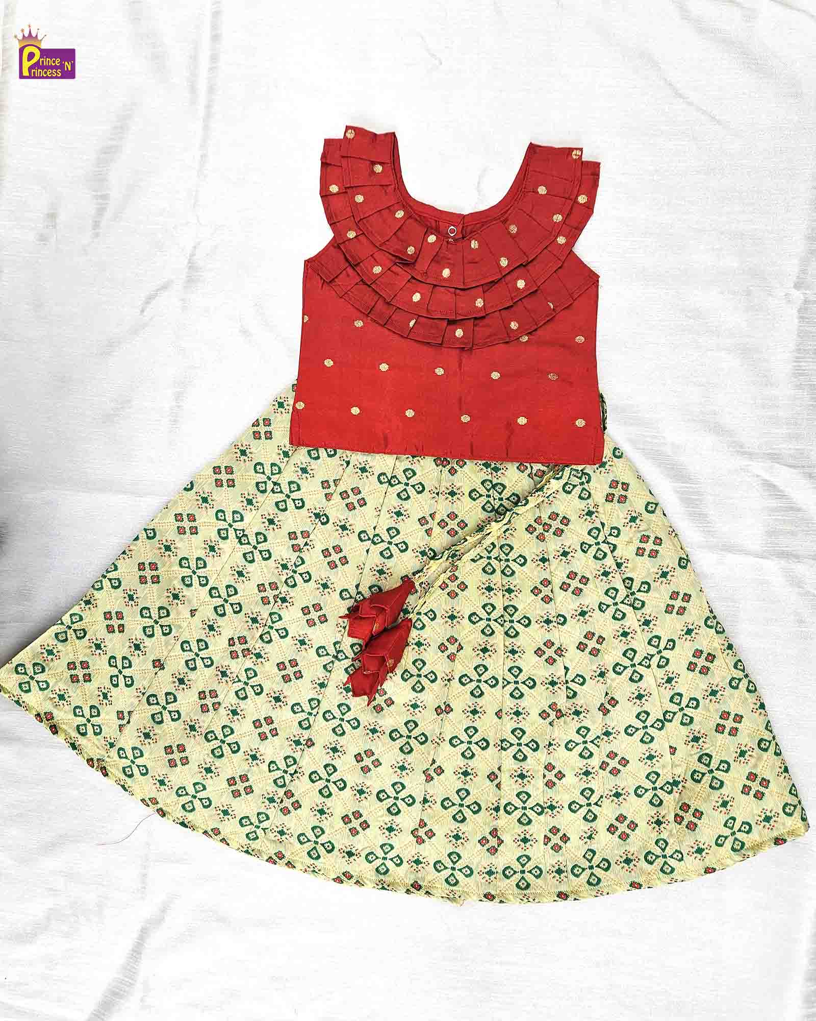 Kids Green Red frills  Lehenga Choli  LC228 Prince N Princess
