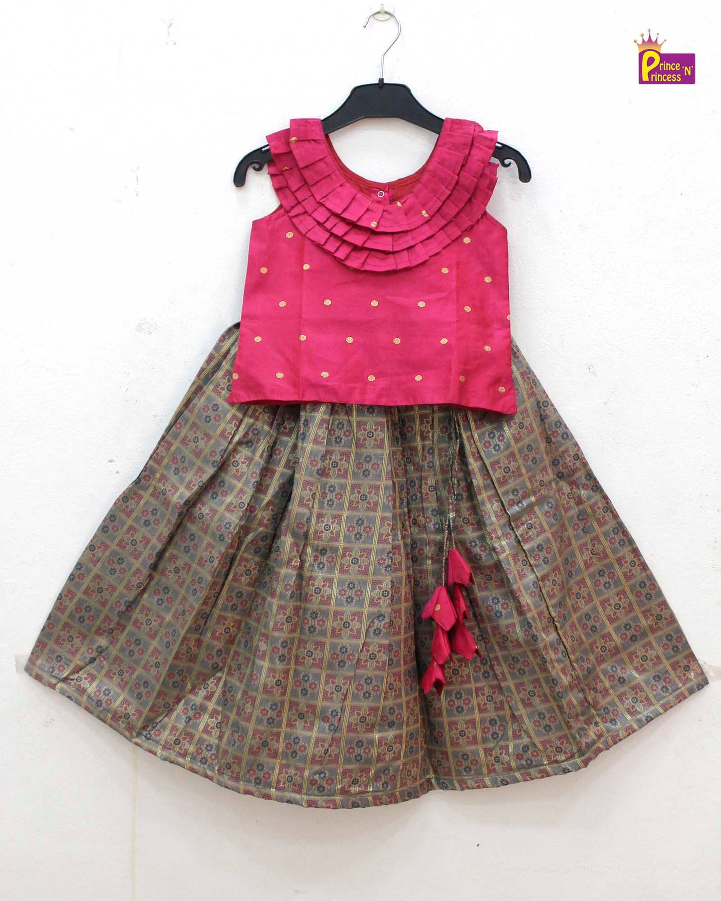 Kids Pink with Grey Lehenga Choli  LC233