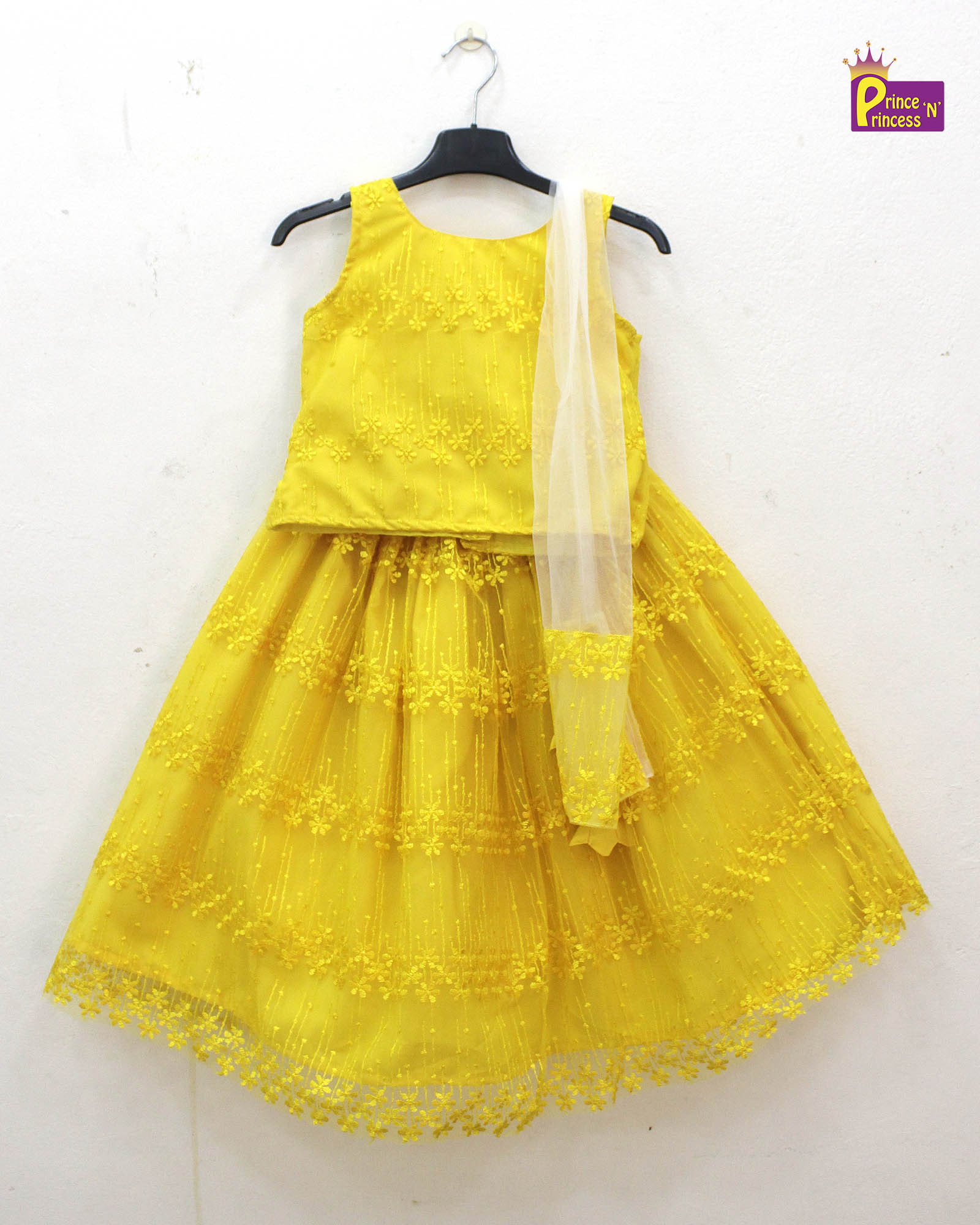 Kids Yellow embroidery  ethnic Lehenga Choli LC252