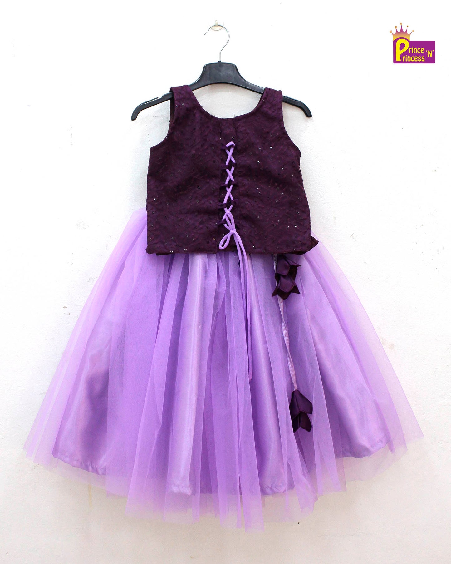 Kids Purple with Whine Sequence Embroidery Lehenga Choli LC255